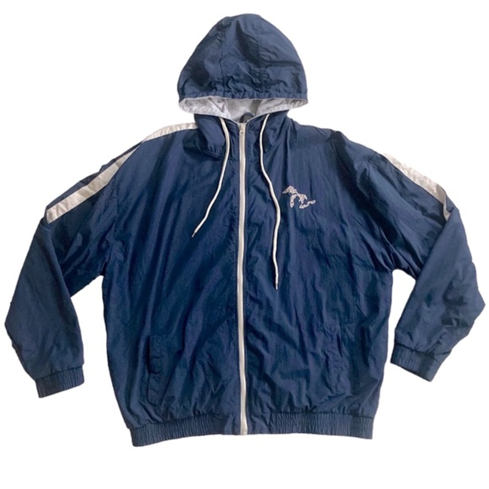 🗺️ Vintage Momentum Outfitters MI Great Lakes windbreaker Men’s sz XXL